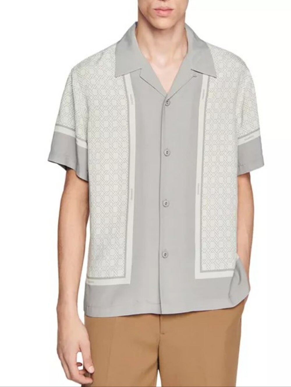 Sandro Short-Sleeve Button Shirt Sz L